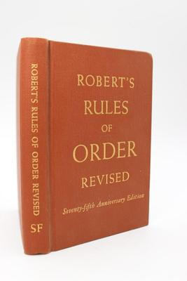 Vintage Robert's Rules of Order Revised Seventy-fifth Anniversary Edition Collectible Book