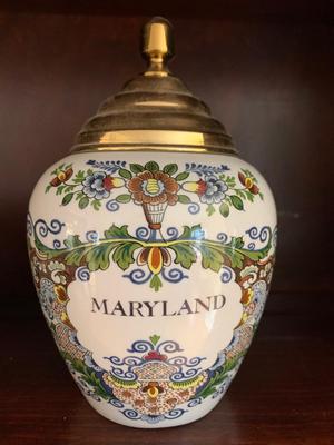 Maryland Delft Ginger Jar