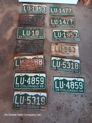 Colorado License plates 1964 & 1968 all LU plates