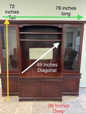 Entertainment Center With Lighted Cabinets~ Read Details