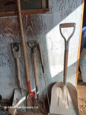 Yard and Garden hand tools Scoop shovel - wood handled vintage shovel - spade and more