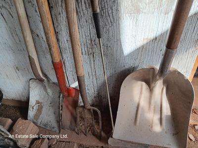 Yard and Garden hand tools Scoop shovel - wood handled vintage shovel - spade and more