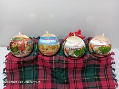 Four 1980's Christmas collectible ornaments - Baby's First