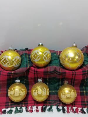 yellow glass Shiny Brite & Western Germany Glass Christmas ornaments