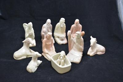 Beautiful 11 Piece Hand Carved Soapstone Nativity Set - AS IS