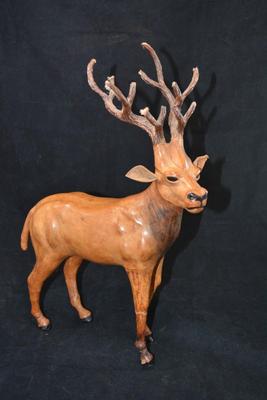 Vintage Leather Wrapped Reindeer