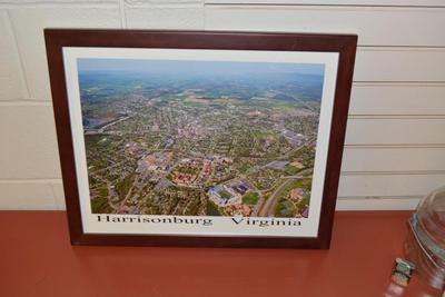 Vintage Aerial Harrisonburg, VA Photo Framed Circa 1990's