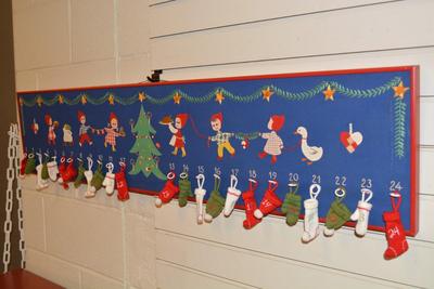 Hand Made Charming Advent Calendar 56.5"X10.5"