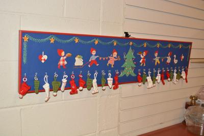 Hand Made Charming Advent Calendar 56.5"X10.5"