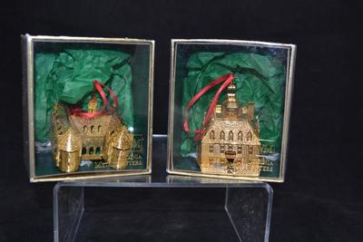 Set of 2 Virginia Metal Crafters Colonial Williamsburg Ornaments