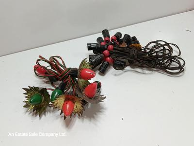 C-9 Vintage light strands - beaded and with aluminum shields