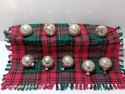 Unique Silver vintage ornaments - these have color under the silver