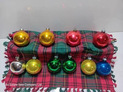 Multiple colored glass ornaments - Made in USA - Shiny Brite