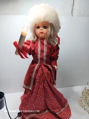 Animated Christmas girl with light up candle