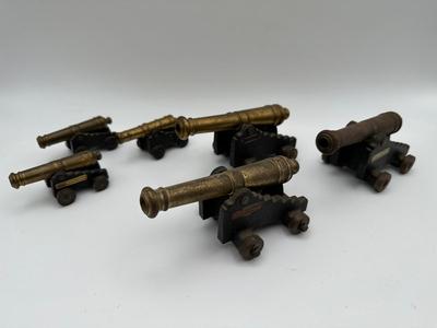 Six (6) Antique Desktop Cannons