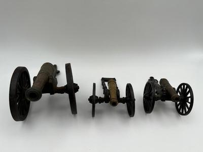 Three (3) Antique Desktop Cannons