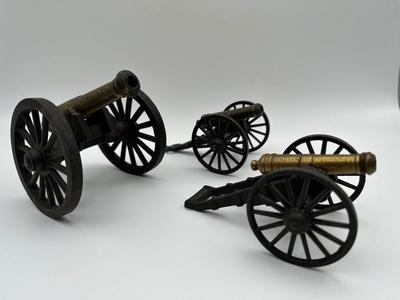 Three (3) Antique Desktop Cannons