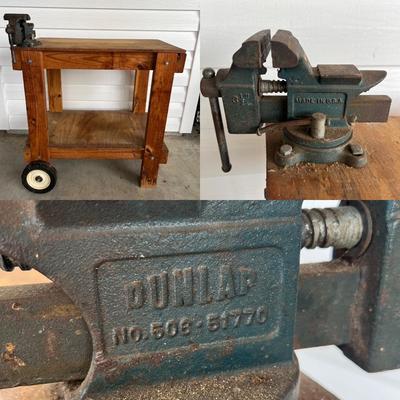 DUNLAP Vice on Homemade Garage Cart