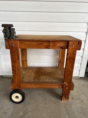 DUNLAP Vice on Homemade Garage Cart
