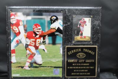 Plaque with Derrick Thomas - Kansas City Chief Linebacker