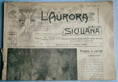 1901  L AURORA SICILIANA Literary Periodical