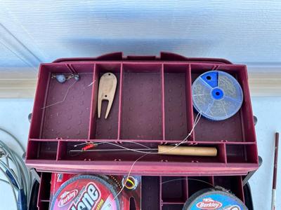 TACKLE BOX WITH FISHING LINE, POWER BAIT AND MORE