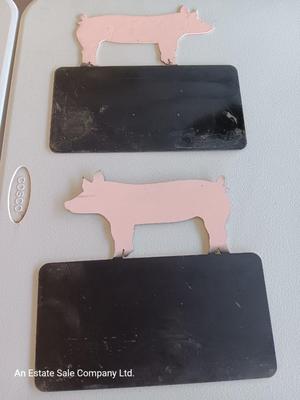 Two steel 4-H Pig name plates for show pen or for home