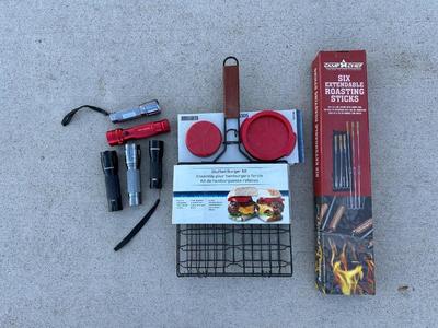 FIRE PIT COOKING & LED FLASHLIGHTS