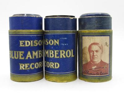 Lot of Antique Edison Blue Amberol Wax Cylinder Records