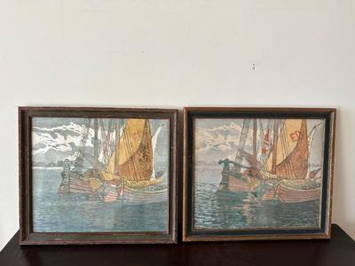 Signed Two Framed Paintings On Wood (see description)