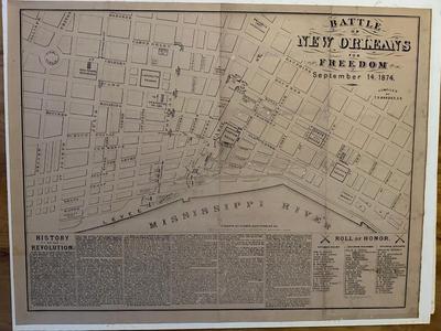 Historic Map of the Battle of New Orleans for Freedom