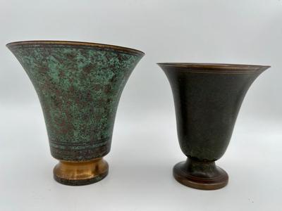 SIGNED Carl Sorensen Two (2) Bronze Vases (See Description)