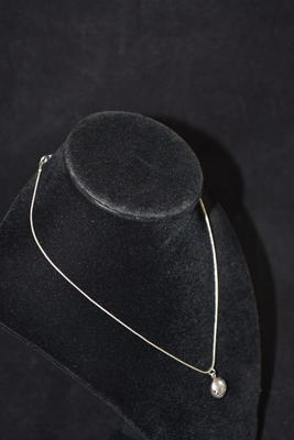 925 Sterling Silver Snake Chain with 925 Filigree Pendant 16â€, 4.2g