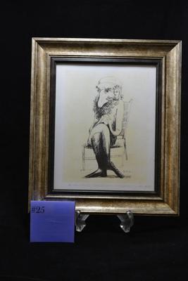 Rare Robert A. Kuhn Framed Print, Rabbi Series 5/400 â€œSeated Rabbiâ€