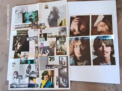 Two Beatles posters - All Lyrics 1968 - and headshots
