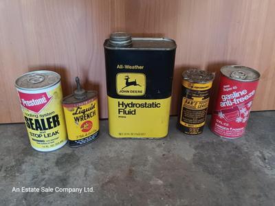 Older collectible cans and metal containers of chemicals