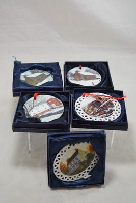 Lot of 5 Local Peggy Anderson Christmas Ornaments
