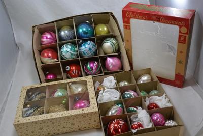 Lot of Vintage Christmas Ornaments-All In Boxes-AS IS