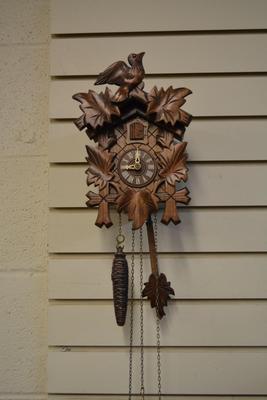 Small Vintage German Cuckoo Clock, Working 10â€x7â€x4â€