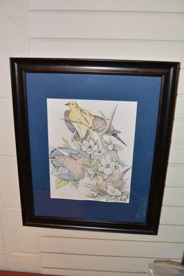 Original Art Pencil Drawing Mourning Doves Measures 23"X19"