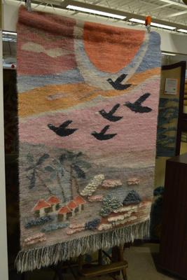 Vintage 100% Mohair Tapestry, Swaziland, Africa 51â€x34â€
