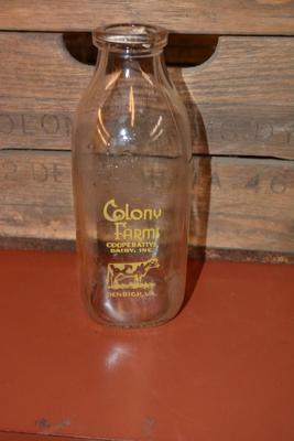 Antique/Vintage Colony Farms Milk Crate Denbigh, Virginia 15â€x12â€x11â€