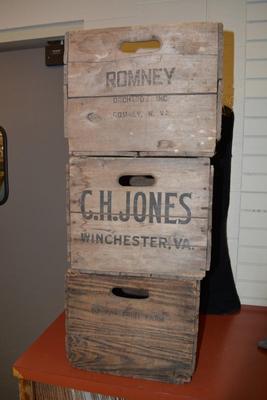 Lot of 3 Antique/Vintage Fruit Crates 18â€x15â€x12â€