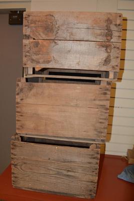 Lot of 3 Antique/Vintage Fruit Crates 18â€x15â€x12â€
