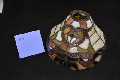 Small Vintage Leaded Stained Glass Lamp Shade 8â€x8â€x5.5â€