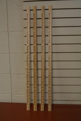 Lot of 4 Local Shop â€œRagtime Fabricsâ€ Yardsticks