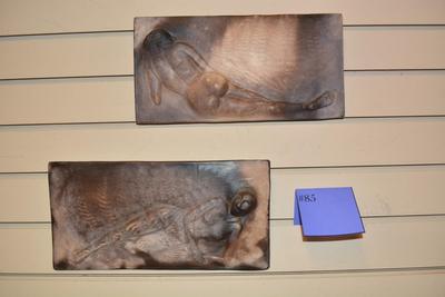 Set of 2 Lydia Grey Clay Wall Art Plaques Numbered 32/175 & 26/175