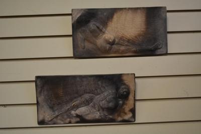 Set of 2 Lydia Grey Clay Wall Art Plaques Numbered 32/175 & 26/175