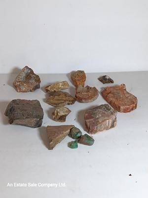 Rock collection - blue stones - agate - and others