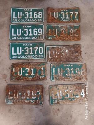 Vintage Colorado license plates All LU=